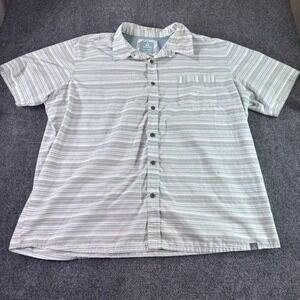 Ascend Button Down Shirt Mens XXL Multicolor Striped Short Sleeve Hiking Outdoor